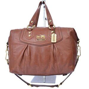 Coach 14316 Brown Leather Madison Audrey Satchel Distressed Look